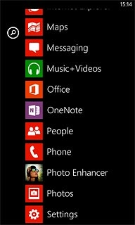 Slide your finger left on the display.Press Settings.