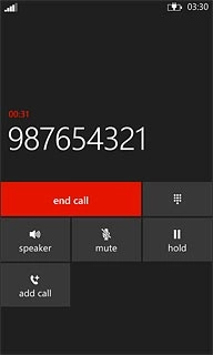 Press end call to end the call.