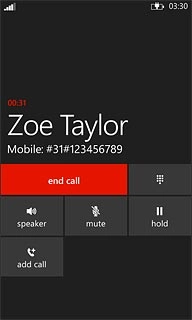 Press end call to end the call.