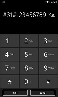 Example: #31#123456789 Press call.