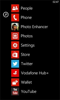 Slide your finger left on the display.Press People.