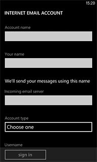 Press the field below Account type.
