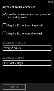 Press the field below Download email from.