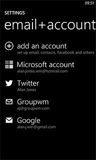 Press and hold the required email account until a pop-up menu is displayed.