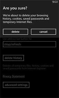 Press delete to confirm.