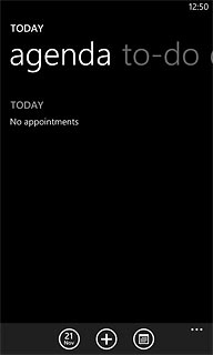 To see a list of all appointments:Slide your finger left to find agenda.