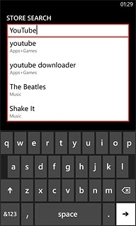 Key in YouTube and press arrow right.