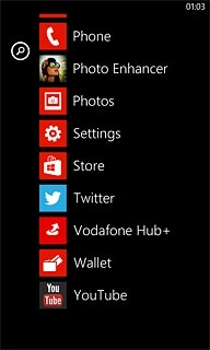 Slide your finger left on the display.Press YouTube.