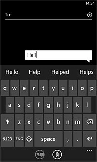 Press the required word to insert it.
