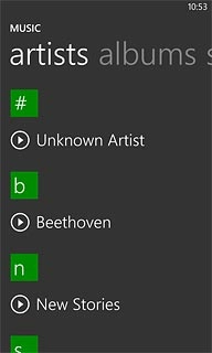 Slide your finger left to select the required category.Go to the required audio file.