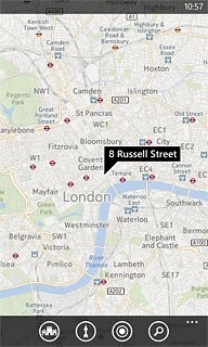 The selected destination is displayed as a point on the map.