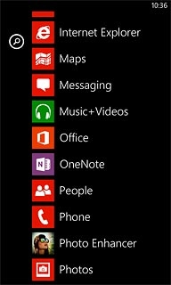 Slide your finger left on the display.Press Photos.