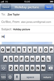 Write the subject and text for your email message and press Send.