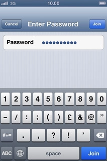 Follow the instructions on the display to key in security settings, if required, and press Join.