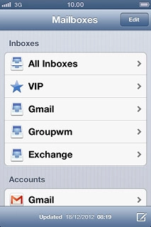 Press the required email account below Inboxes.