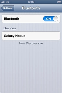 Your phone searches for devices and after a moment, a list of Bluetooth devices within range is displayed.Press the required Bluetooth device.The new device is displayed on the list of paired devices.