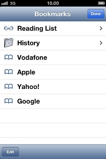 Press the required bookmark.