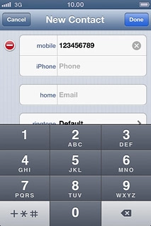Press the field next to the phone number.