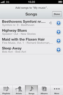 Press the required audio files to select them.