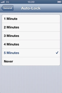 To turn off automatic key lock:Press Never.