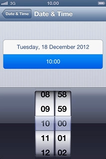 Drag the wheels to set the time.