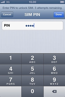 Key in your PIN and press Done.Depending on the current setting, the function is turned on or off.