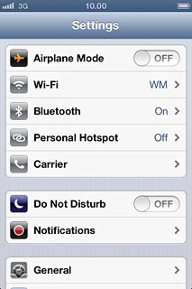 Press the indicator next to Airplane Mode.Depending on the current setting, the function is turned on or off.