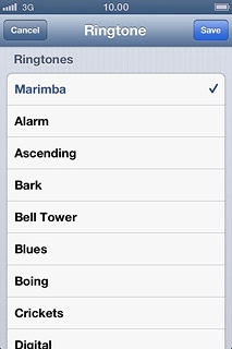 Once you've found a ring tone you like, press Save.
