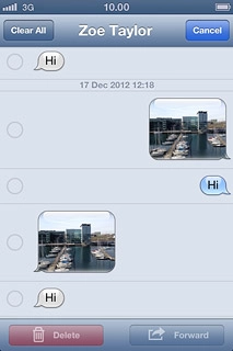 Press the required picture message to tick it.