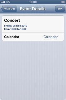 Press the field in the top left corner of the display to return to the list of appointments.