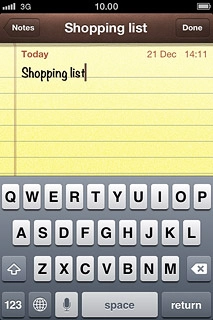 Write the text and press Done.