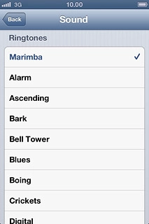 Once you've found an alarm tone you like, press Back.
