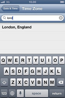 Press the required time zone.