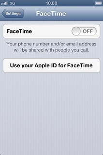 Press the indicator next to FaceTime to turn on the function.