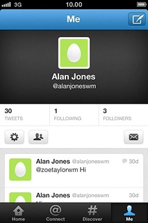 Press the status update icon.