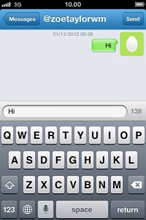 Key in the required text and press Send.