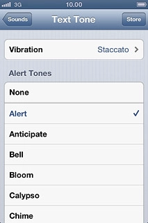 Once you've found a message tone you like, press Sounds.