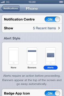 To select the number of notifications:Press Show.