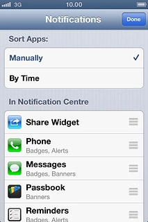 Press and hold the organise icon next to the required menu item.Drag the menu item to the required position.