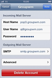 Press SMTP below Outgoing Mail Server.