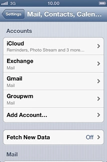 Press the required email account.