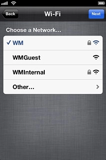 Follow the instructions on the display to connect to the required Wi-Fi network.Press Next.