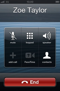 Press End to end the call.