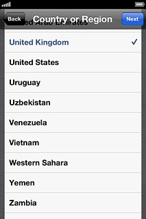 Press the required country or area.