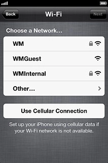 To activate your phone using Wi-Fi:Press the required Wi-Fi network or Other....