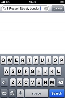 Key in the required destination and press Search.