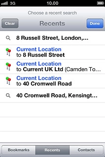 Press the required destination.