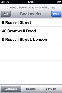 Press the required destination.