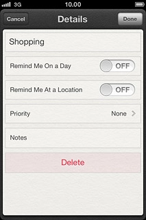 If you select Remind Me At a Location: