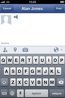 Write the required text and press Post.